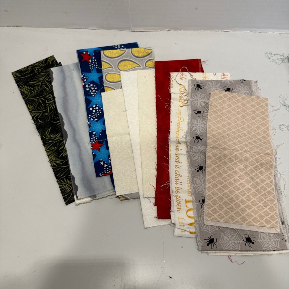 Assorted Cotton Fabric Scraps Remnants Bundle Quilting Floral Stars strips - Picture 4 of 7